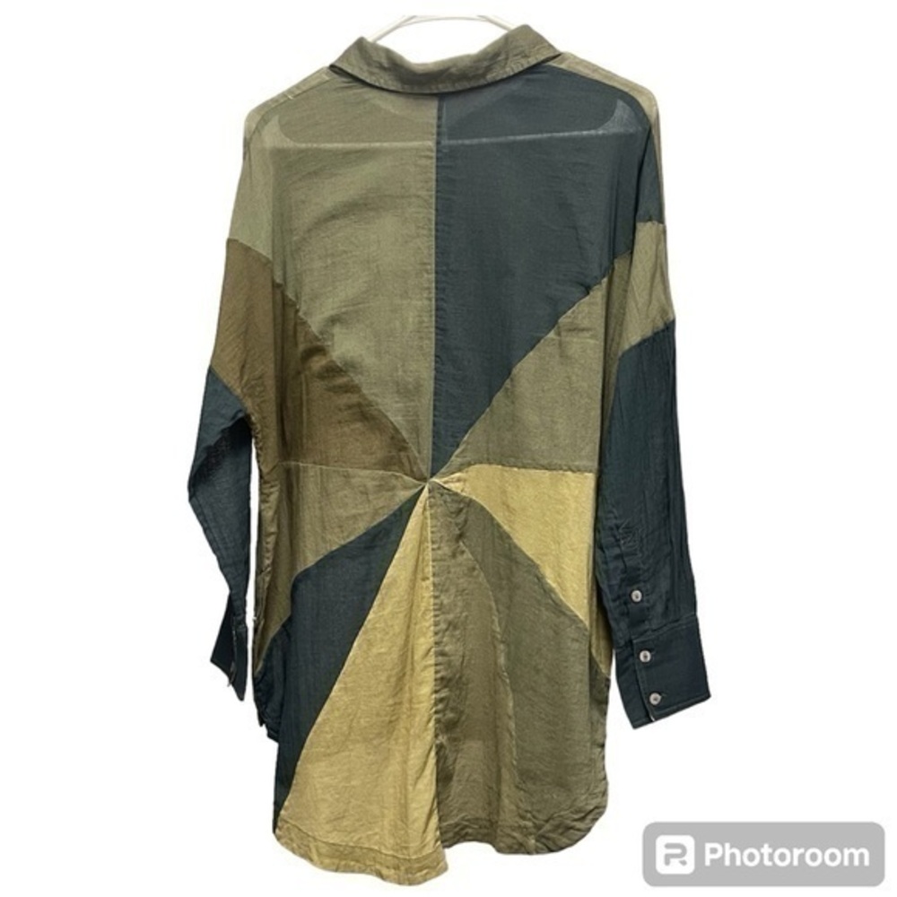 Free People Rainbow Ray Button Up Oversized Top